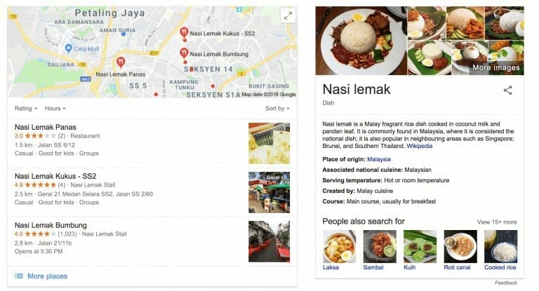 A google search for a restaurant in jakarta, indonesia.