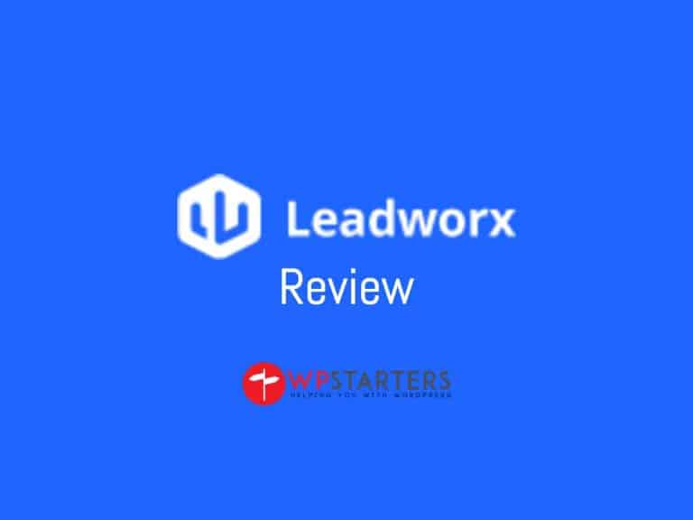 Leadworkx review with a blue background.