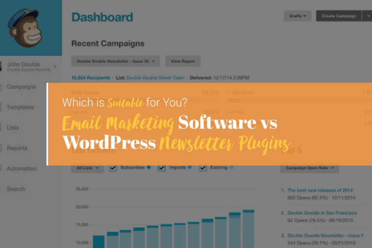 Email marketing software vs wordpress plugins.